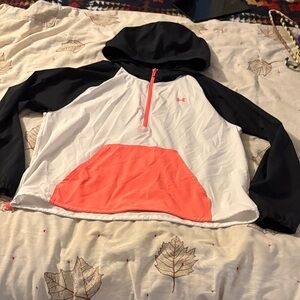 Under Armour Black and White Jacket with Coral Pocket